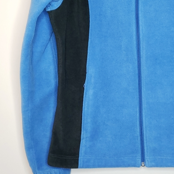 Columbia Fleece Jacket Full Zip Warm Blue Sweatshirt LARGE 12 14 - Picture 4 of 12